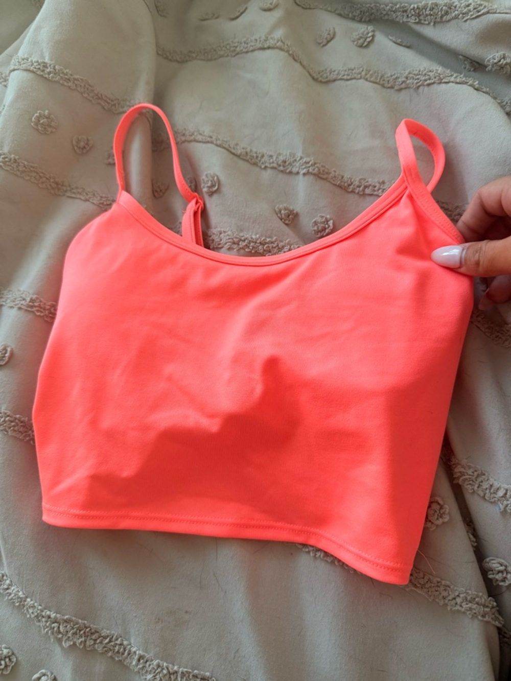 Victoria secret pink Neon Coral Seamless Cropped Tank Top - Women